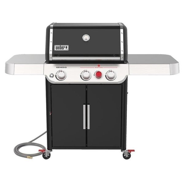 Weber GENESIS E325s Series Gas Grill, 39,000 Btu, Natural Gas, 3Burner, Enclosed Cabinet Storage, Black 37310001